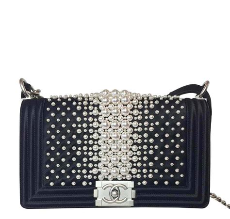 chanel black pearl medium boy bag|boy chanel bag price.